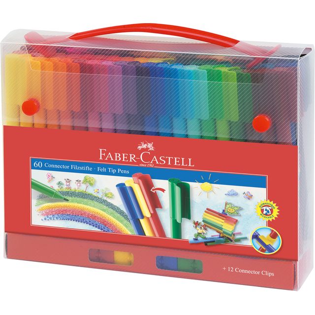 Faber Castell -  Kleurstift faber-castell connector 60st koffer | 8 stuks