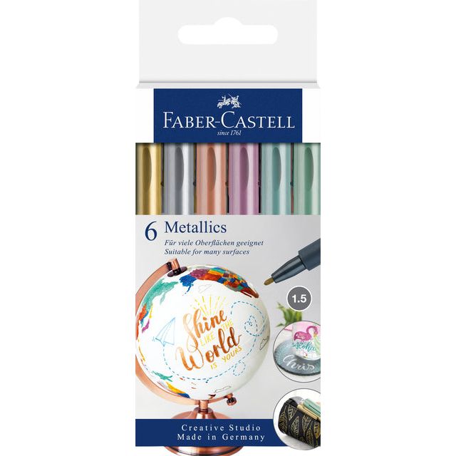 Faber Castell - Felt -Stift Faber -Cassell Metallic Assorti | Blister une pièce à 6 ans | 70 pièces