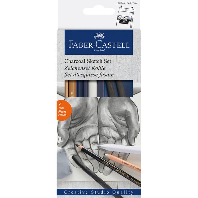 Faber Castell - Juego Faber-Castell Carbón 7 piezas | 6 piezas