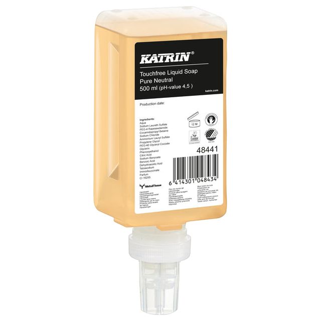 Katrin - Savon à main Katrin Touchfree Pure Neutre 500 ml 48441 | Ompoot une courroie de 12 x 1 morceau