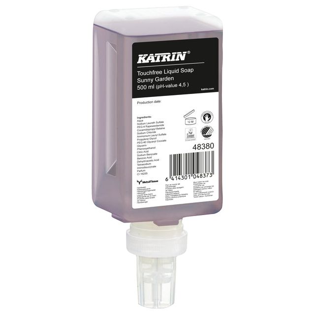 Katrin - Savon à main Katrin Touchfree NY Garden 500ml 48380 | Ompoot une courroie de 12 x 1 morceau