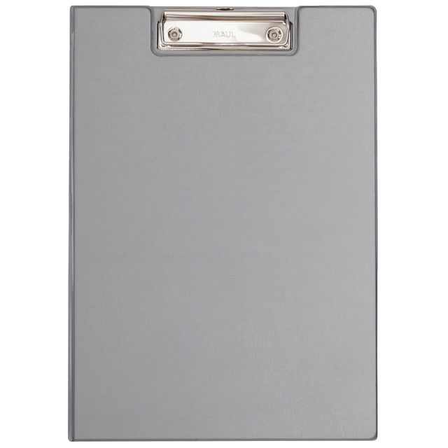 Maul - Cartella portablocco formato A4 verticale con porta penna in PVC grigio argento