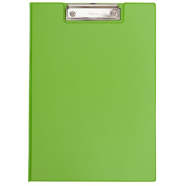 MAUL - Carpeta portapapeles A4 vertical con portabolígrafo PVC verde neón | 12 piezas