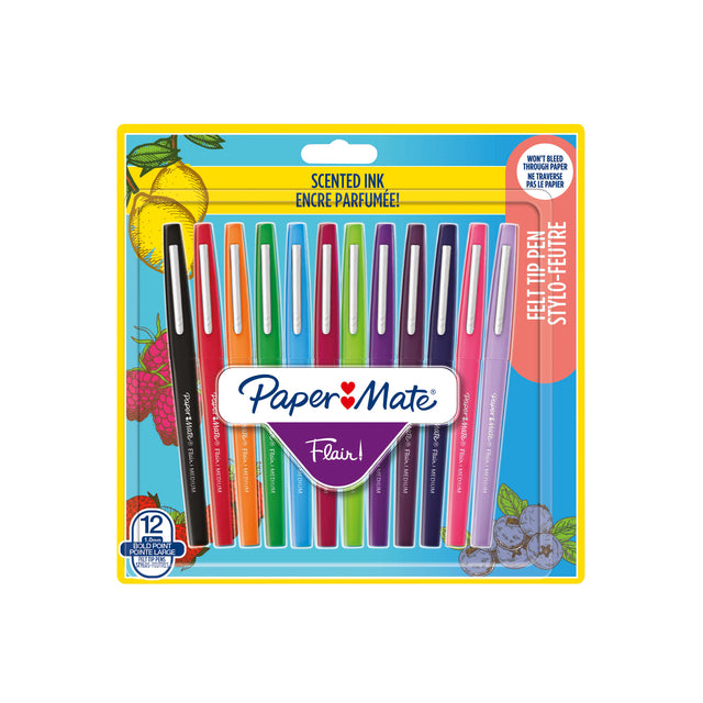 Paper Mate - Fineliner Paper Mate Flair avec parfum 12 pièces TSA | Blister un 12 pièces