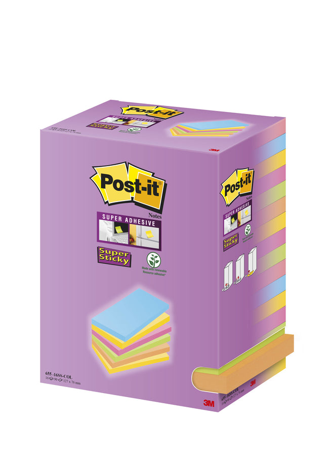 Post-it -  Memoblok  655 127x76mm assorti | 10 stuks