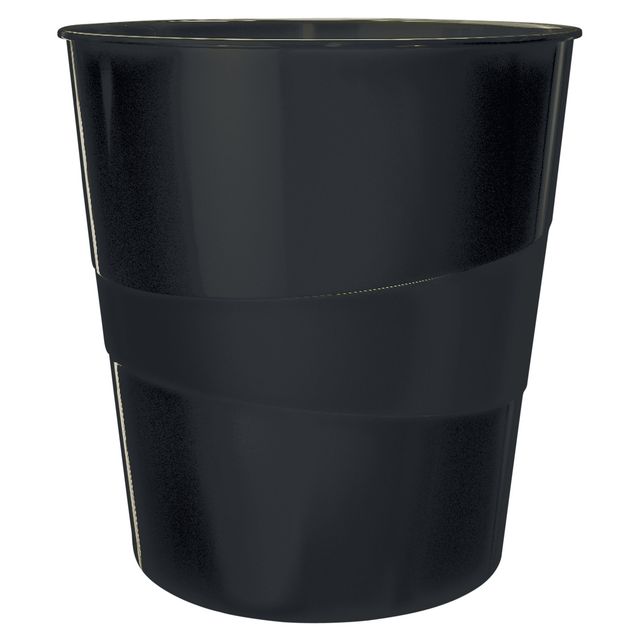 Leitz - Papelera Gama de reciclaje 15 litros negro | 6 piezas