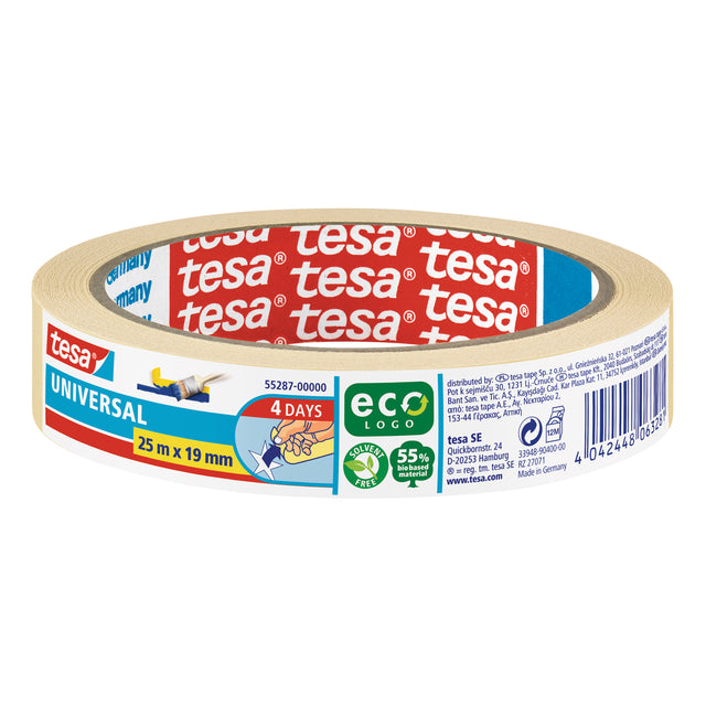 Tesa -  Afplake economy 25mx19mm geel