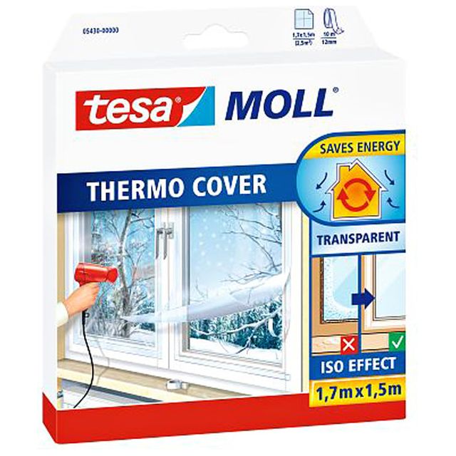 Tesa - Isolationsöl Moll Windows 1.7x1,5m transparent | Blasen Sie ein 1 Stück