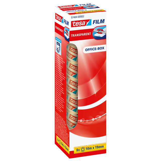 Tesa - Nastro adesivo film® 10mx19mm trasparente 8 rotoli