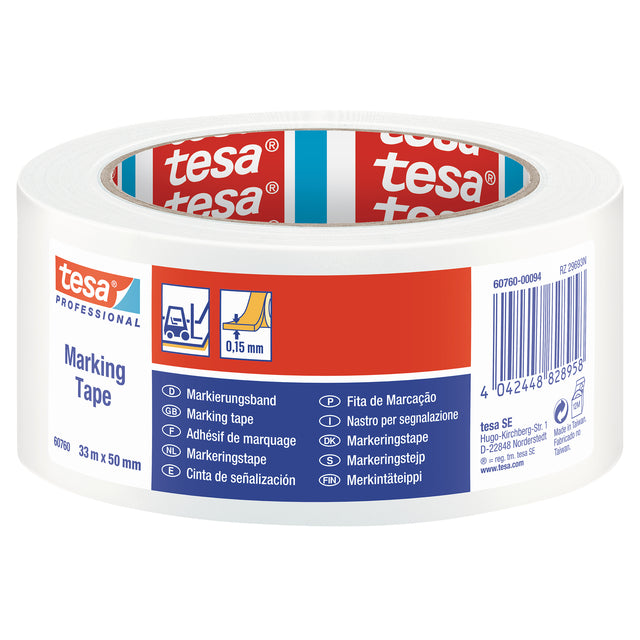 Tesa - Markierung 60760 PVC 50 mmx33m Weiß | Stück A 1 Roll