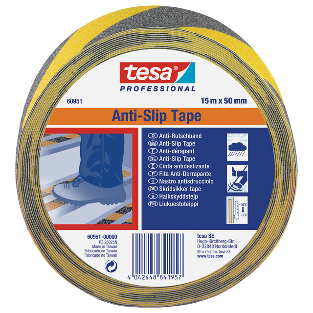 Tesa - Antislipe® Professional 60951 50mmx15m nero/giallo | 3 pezzi
