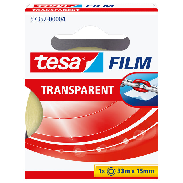 Tesa - Packbandfilm 33mx15mm transparent in Box | Blasen Sie ein 1 Stück