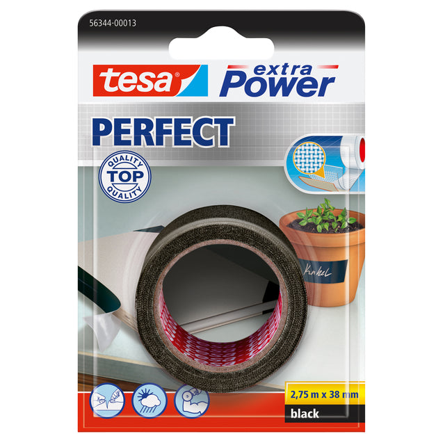 Tesa - Reparatiee 56344 perfect 38mmx2,75m zwart