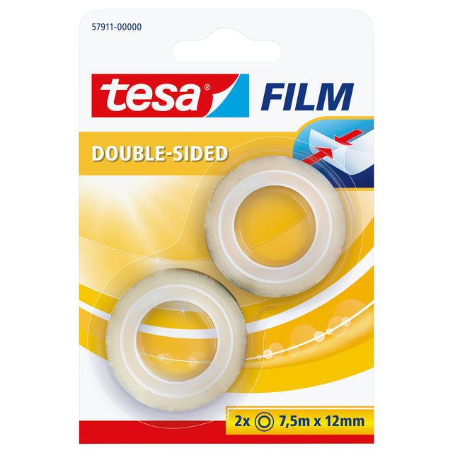 Tesa - e film® doble cara 7,5mx12mm transparente 2 rollos