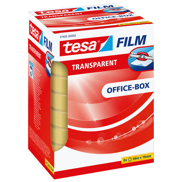 Tesa -  Plakband film 66mx19mm transparant 8 rol
