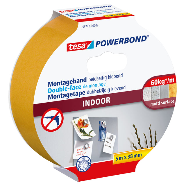 Tesa - Montagee ® Powerbond Indoor double-sided adhesive 5mx38mm white