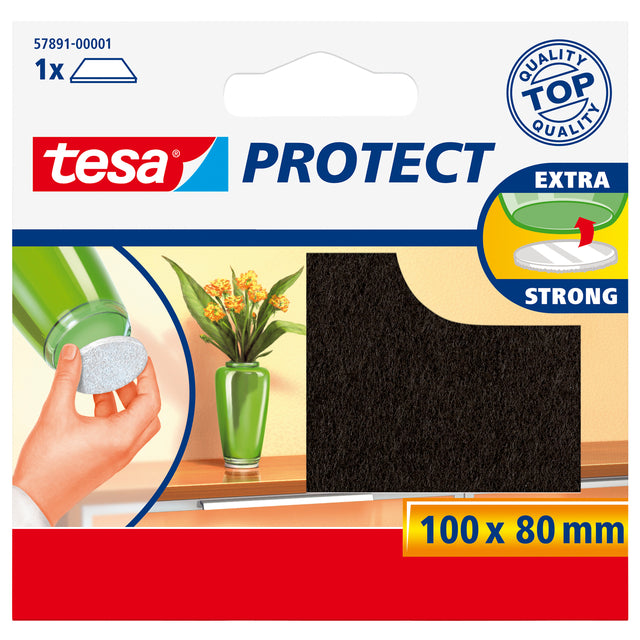 Tesa - Protective felt ® Protect anti-scratch 80x100mm brown | 20 pieces