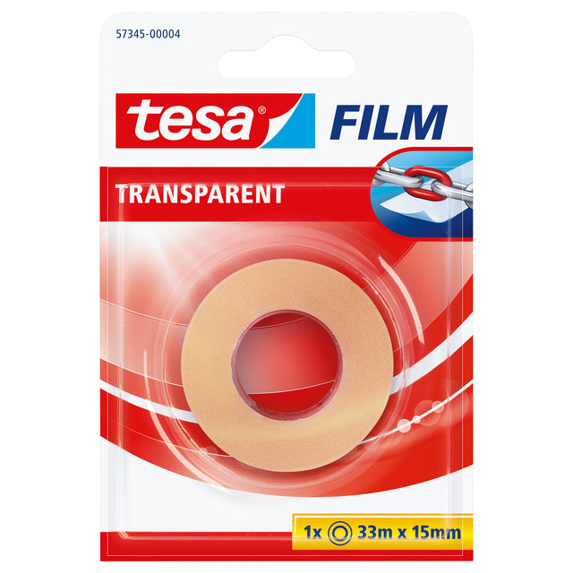 TESA - Film de bande d'emballage 33mx15mm Blister transparente | Blister un 1 morceau