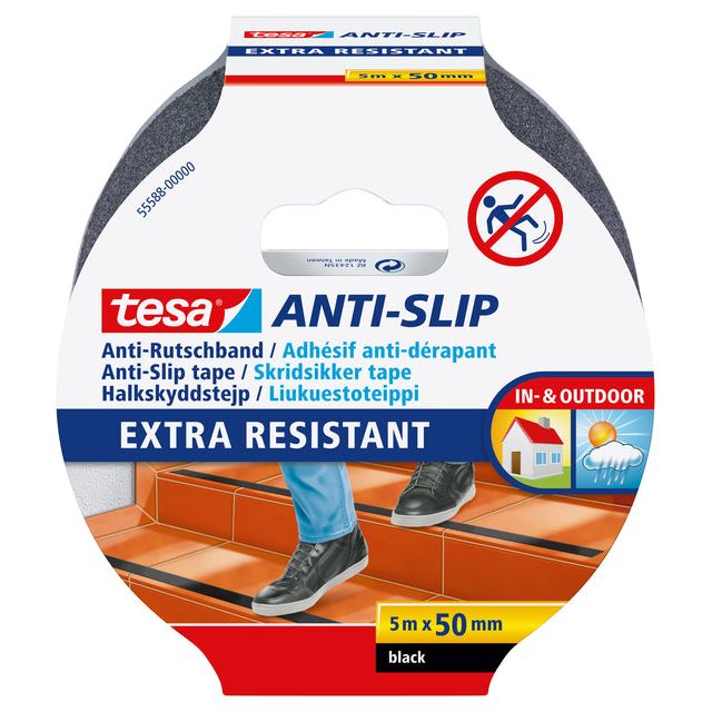 Tesa - anti-slip e, ft 5 m x 50 mm, zwart