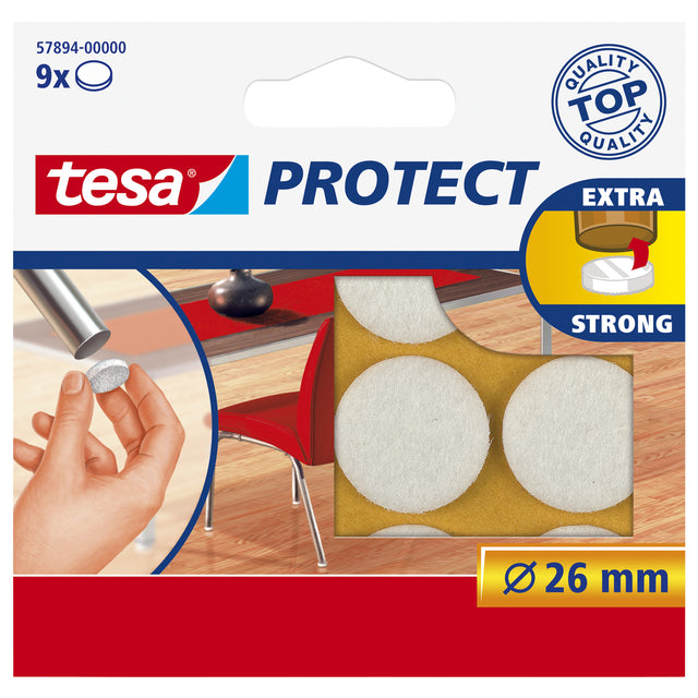 Tesa - Beschermvilt antikras 57894 26mm rond wit | 20 stuks