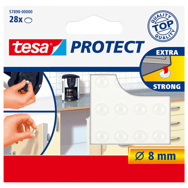 TESA - Anti-slip et sons amortisseurs rnd d 8mm tr 28st | Blister une pièce 1 | 20 morceaux