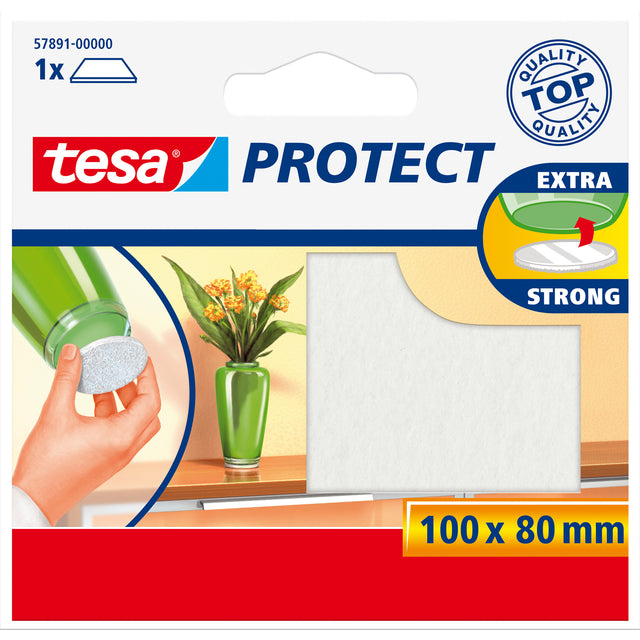 Tesa - Protective Felt Anti -SCRATCH 80 mmx100mm Weiß | Blasen Sie ein 1 Stück | 20 Teile