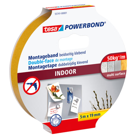 Tesa -  Montagee indoor dubbelz 5mx19mm wit