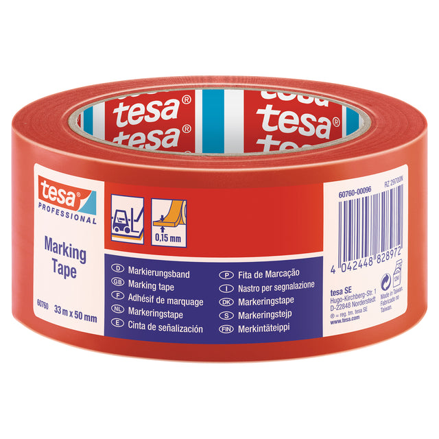 Tesa - Markeringse 60760 PVC 50mmx33m rood