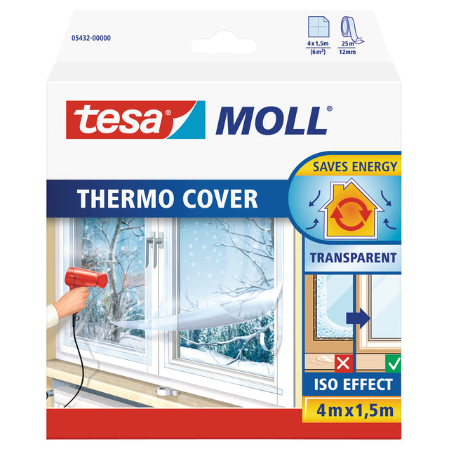 Tesa - Lámina aislante moll® Thermo Cover para ventanas 1,5x4m transparente
