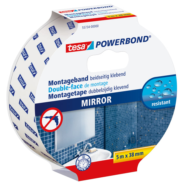Tesa - Montagee ® Powerbond Miroir double face 5mx38mm blanc