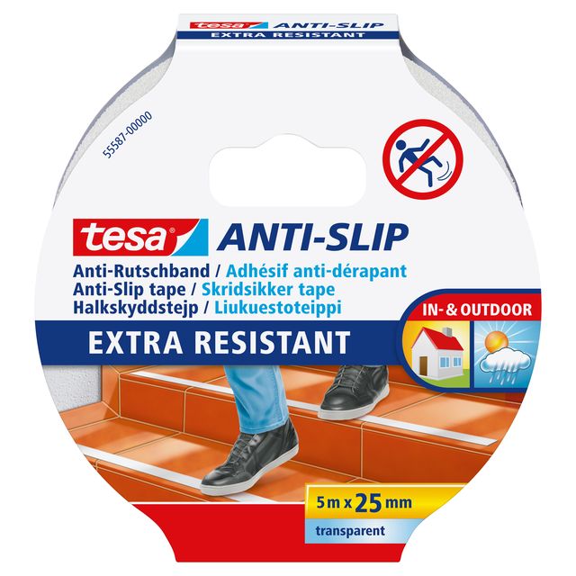 Tesa -  Anti-slip e ® 5mx25mm transparant | 6 stuks
