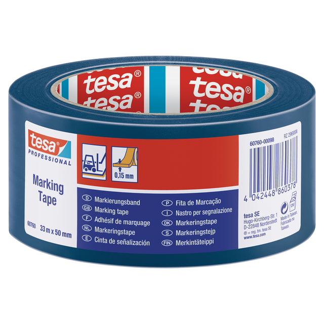 Tesa - Markeringse 60760 PVC 50mmx33m blauw