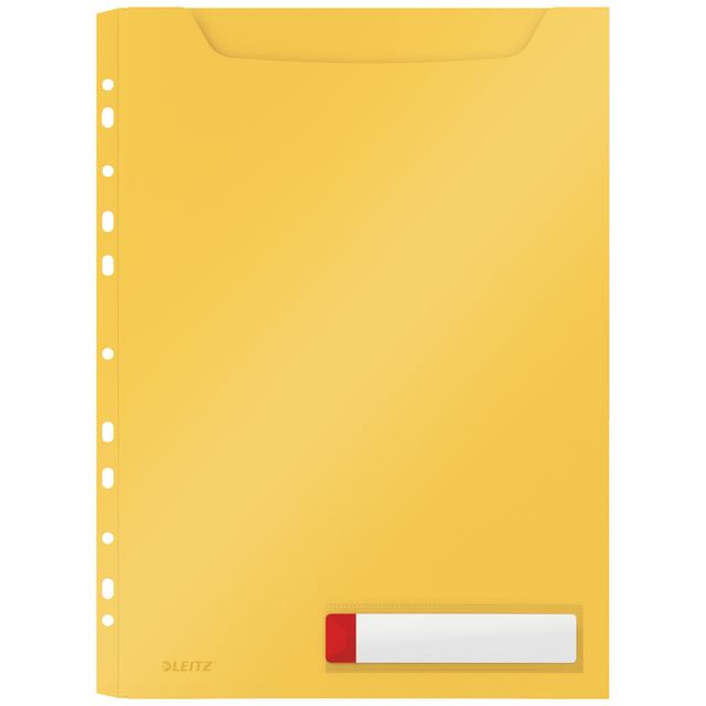 Leitz - Insert folder U-model Cozy harmonica A4 with perforation strip PP yellow | 12 pieces