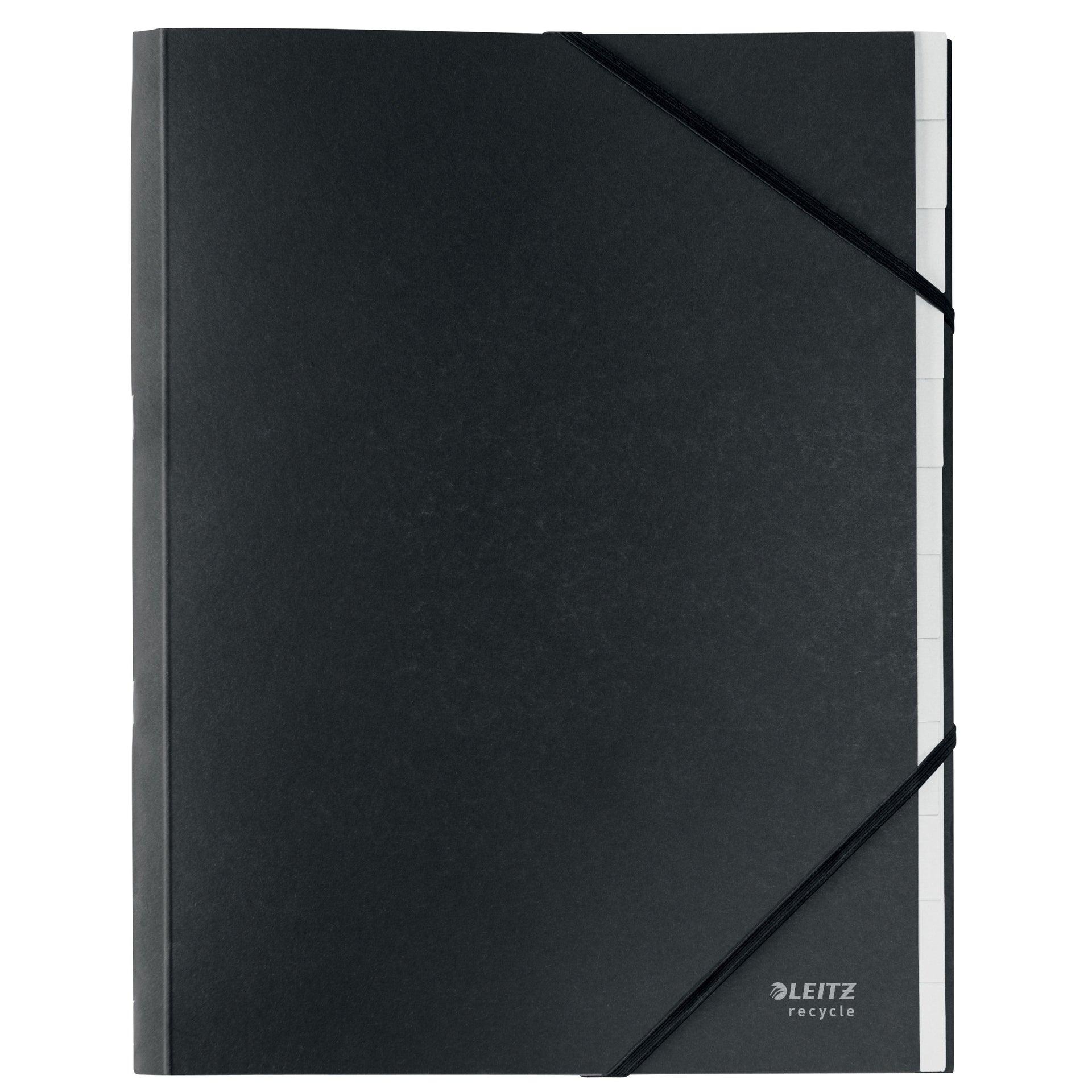 Leitz - Sortiermappe Recycle 12 Register Karton schwarz
