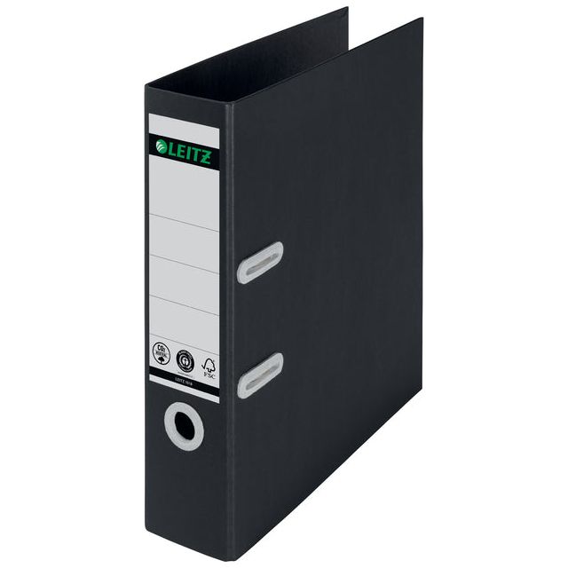 Leitz - Ordner Leitz Recycle 180 ° 80 mm en carton A4 Black | 1 pièce