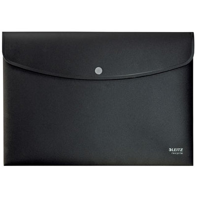 Leitz - Envelope bag Recycle A4 with press studs PP black | 10 pieces