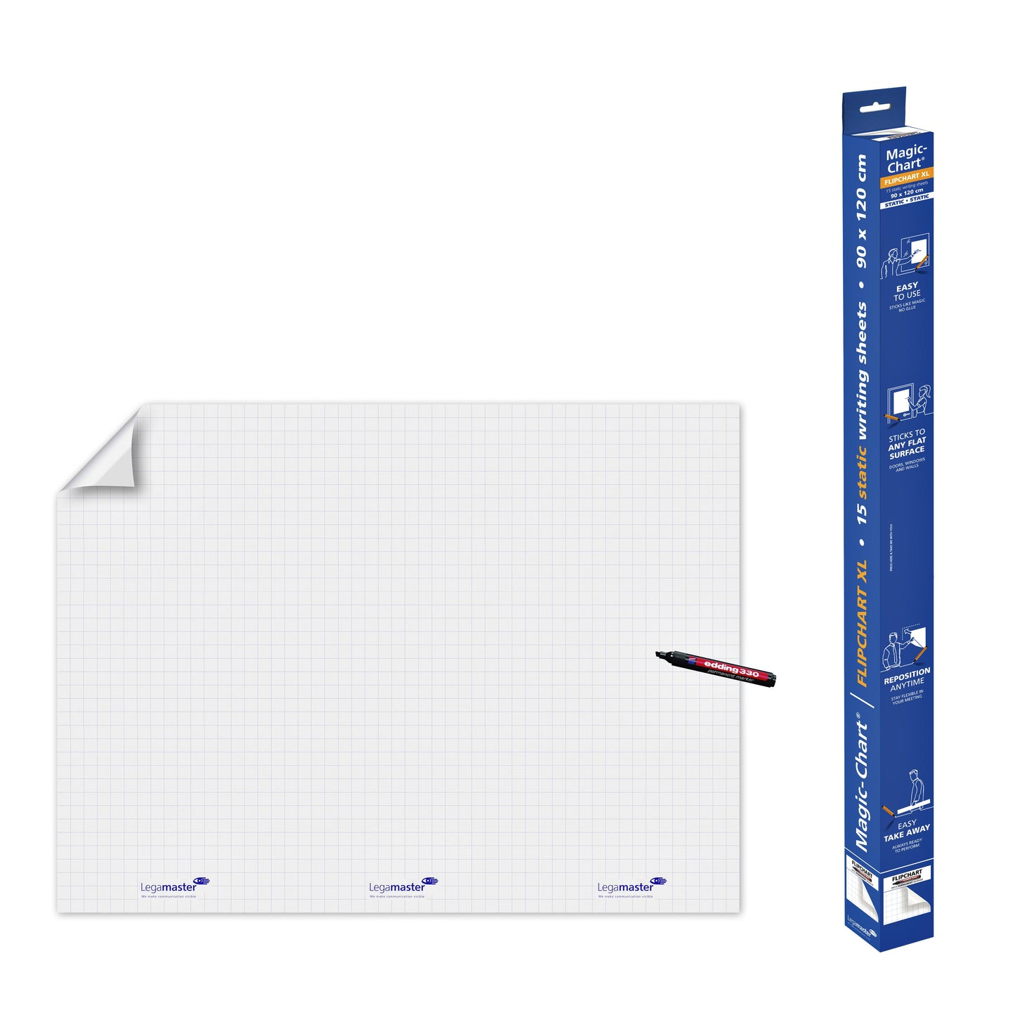Legamaster - Magic-Chart flipchart XL 90x120cm white with diamond 15 sheets | 4 pieces