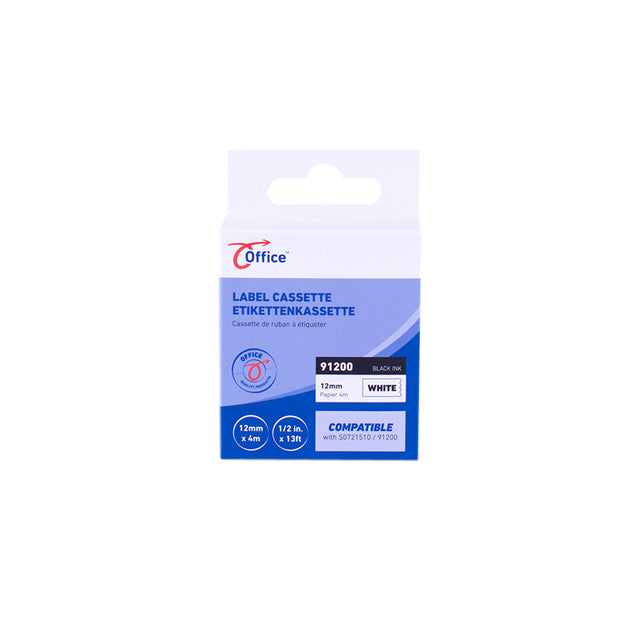 Ufficio - Carta per etichette in bianco e nero 12 mm x 4 m | 34 pezzi