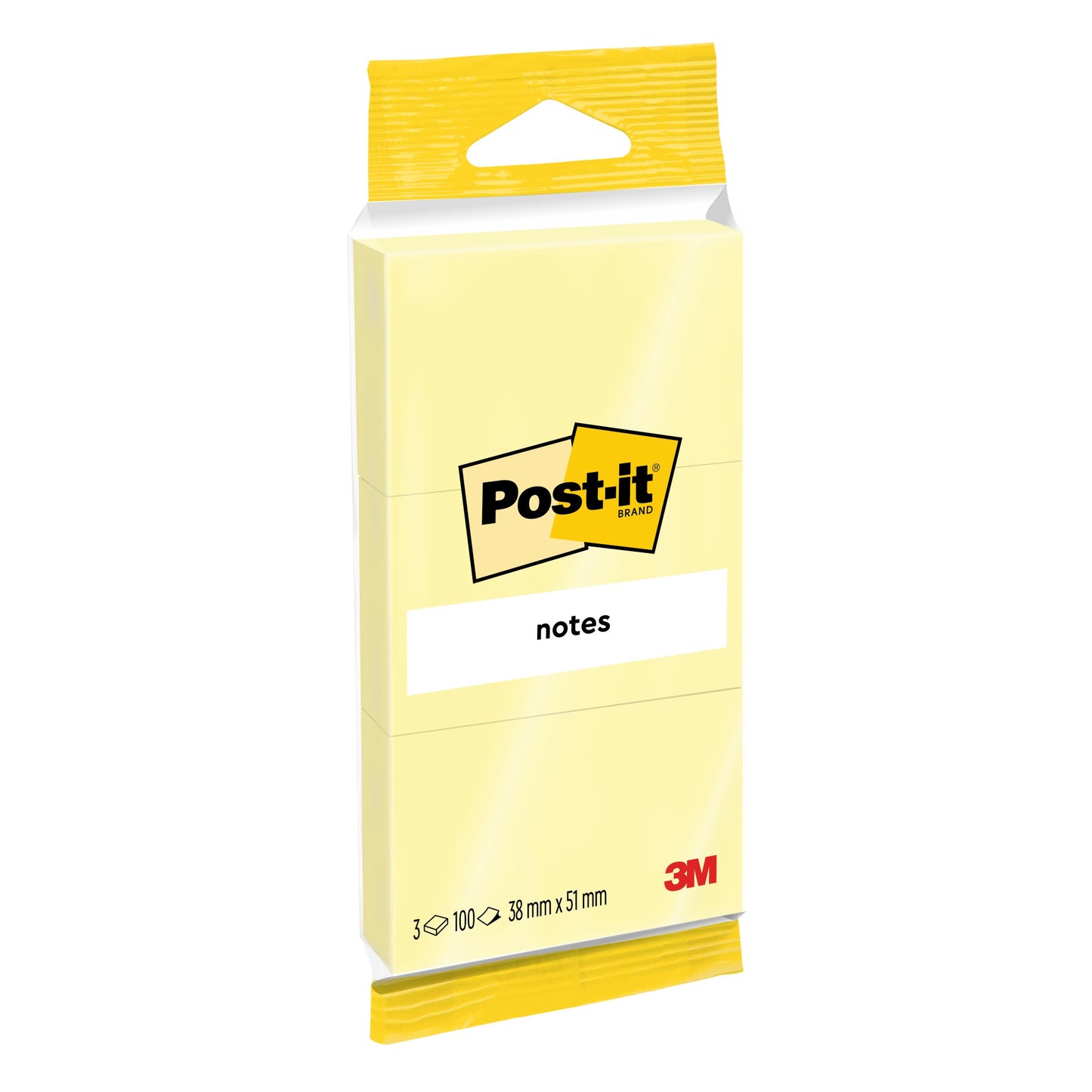 Post-it - Bloc-notes Notes 6810 38x51mm jaune canari 3 pièces