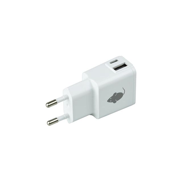 Green Mouse - Charger GreenMouse USB -C + A Duo 2.4a White | 1 pièce