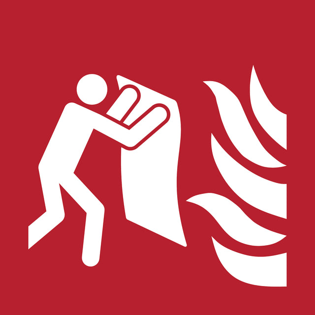 Djois - Icon signe Couverture anti-feu 200x200mm rouge