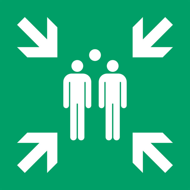 Djois -  Pictogram bordje  Verzamelplaats 200x200mm groen