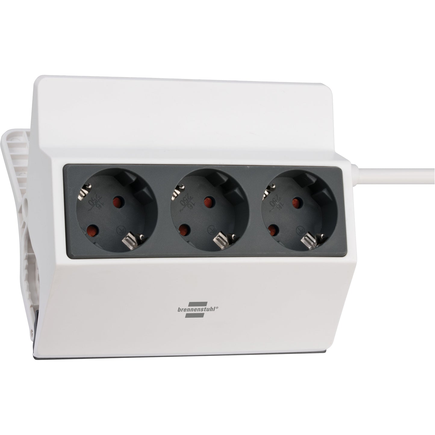 Brennerstuhl - Power strip desk clampable 3x 3 meters gray/white | 2 pcs