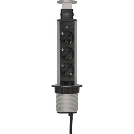 Brennerstuhl - Torretta multipresa 3x 2 metri nero/argento