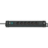 Brennerstuhl - 6-way power strip including 2 USB 3 meters black