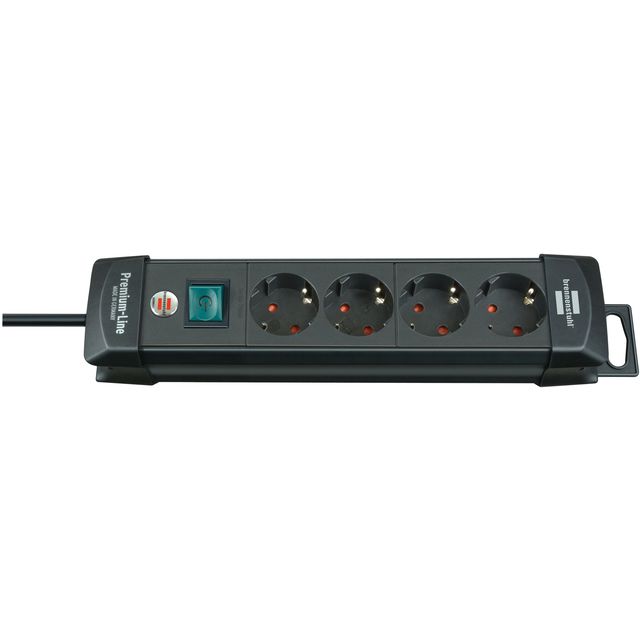 Brennerstuhl - Power strip 4-way 1.8 meters black | 2 pcs