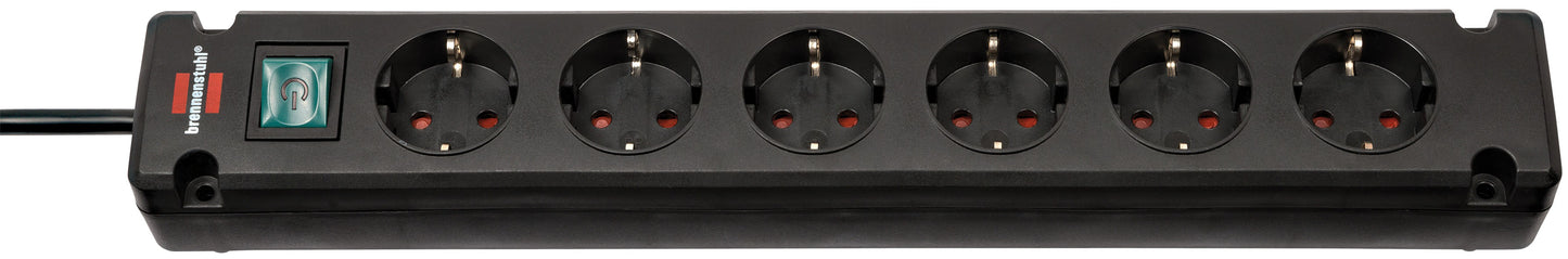Brennenstuhl -  Stekkerdoos Bremounta 6 voudig 3 meter zwart