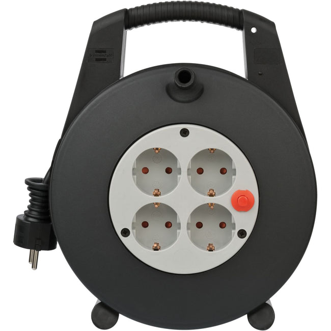 Brennenstuhl -  Kabelhaspel  4vdig 15m zwart/grijs | 2 stuks