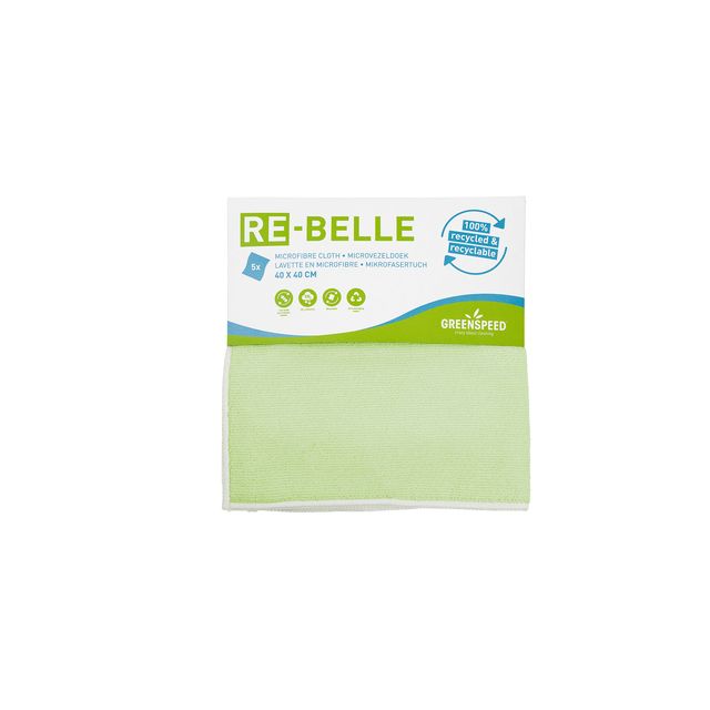 Greenspeed - Microfibre cloth Re-belle 40x40cm green 5 pieces