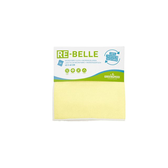 Greenspeed - Chiffon microfibre Re-belle 40x40cm jaune 5 pièces